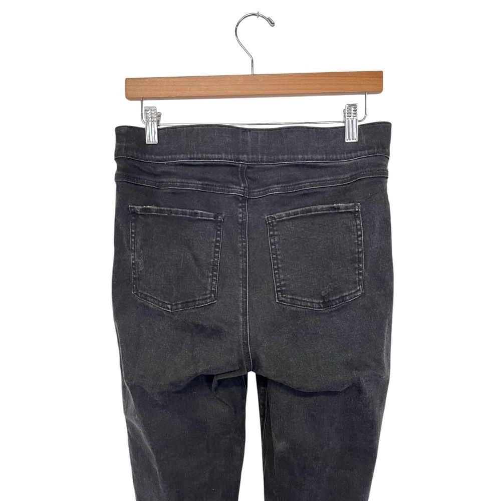 SPANX | Black Skinny Jeans Legging Pull On Stretchy Raw Hem L - Picture 4 of 9